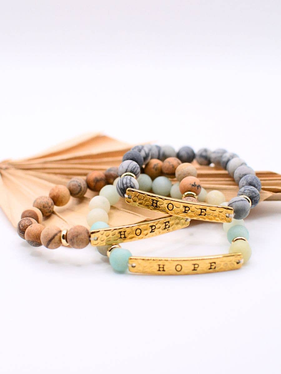 HOPE stone Bible inspirational religious bracelet jewelry