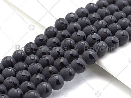 Black Onyx Matte Round Smooth with Wavy line Beads, 6mm/8mm/10mm/12mm Round Matte onyx, Patterned Onyx, 15.5inch strand, SKU#UA167