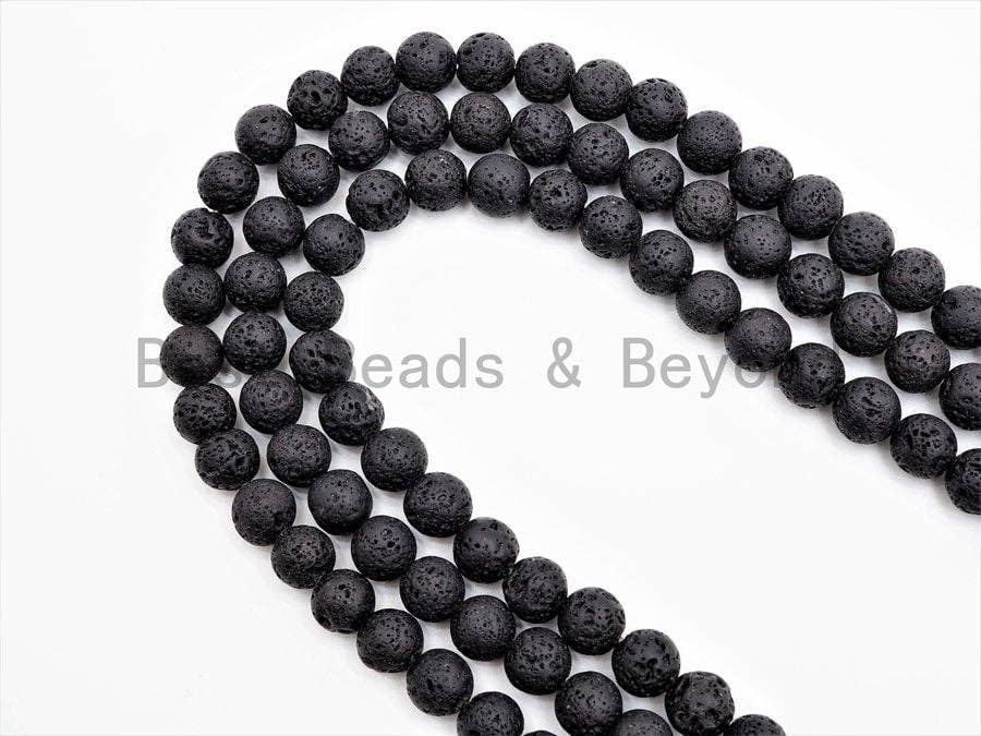 Wholesale Black Lava Round Beads, 4mm/6mm/8mm/10mm/12mm/14mm