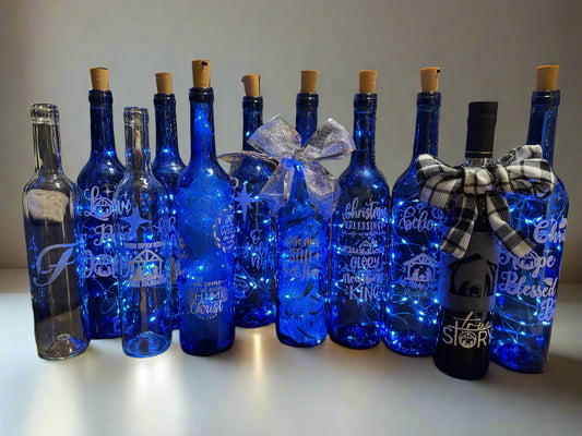 LED Light Up Holiday Wine Bottles