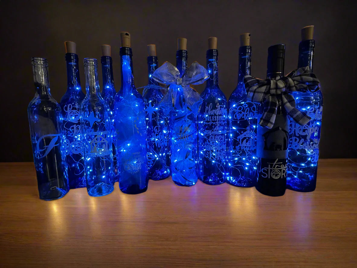 LED Light Up Holiday Wine Bottles