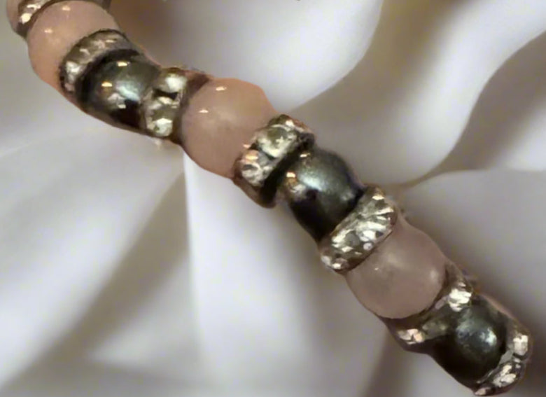 The Sarah - Rose Quartz and Hematite Beaded Bracelet